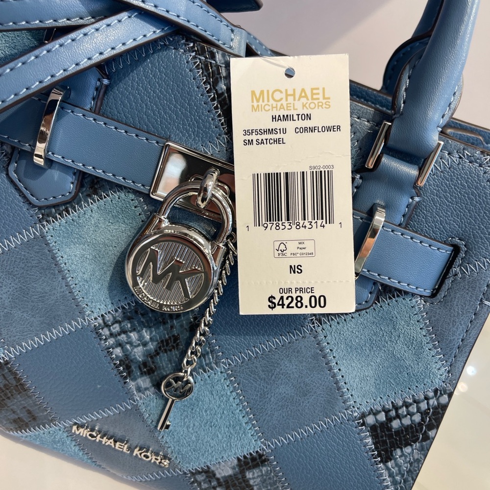 MICHAEL KORS Hamilton Small Patchwork Satchel Crossbody Bag
Cornflower
NWT - Picture 9 of 16